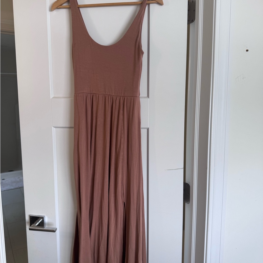 A New Day Ballet Maxi Sleeveless Dress - Tan XS